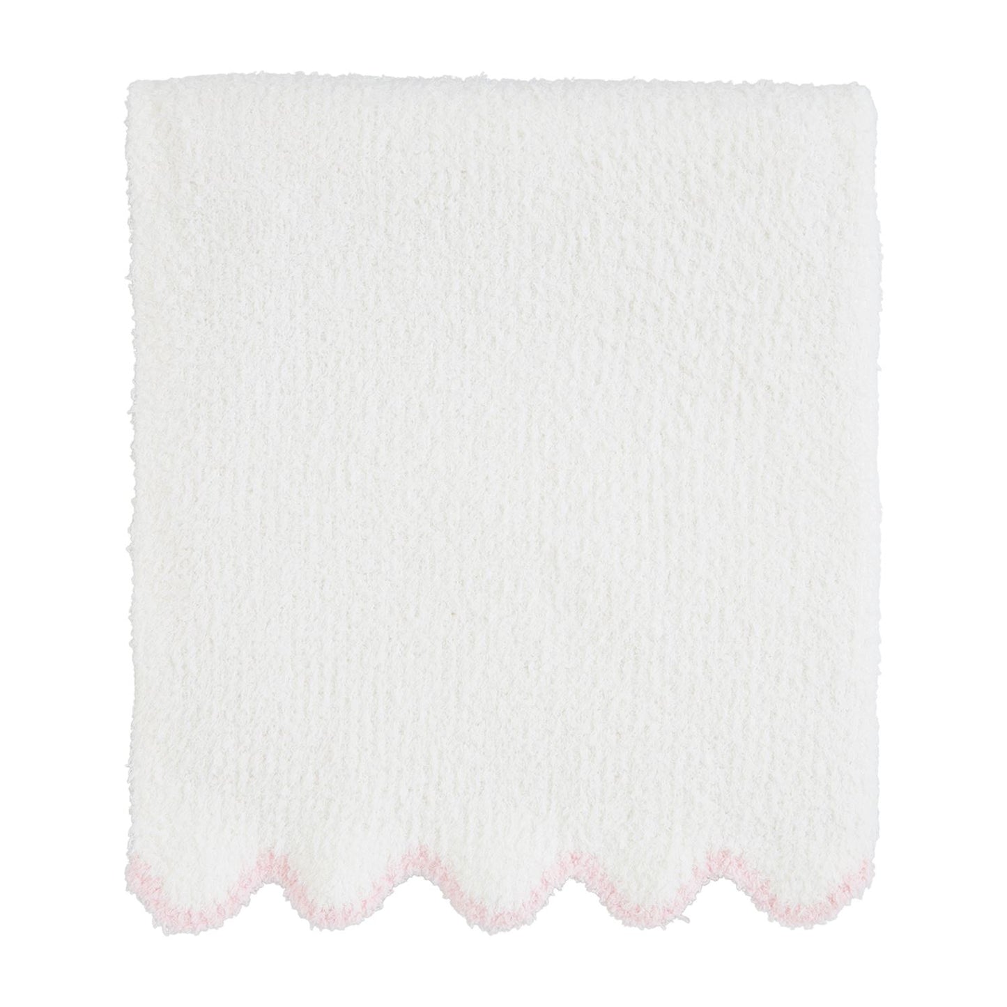 MP Chenille Baby Blanket - pink scalloped