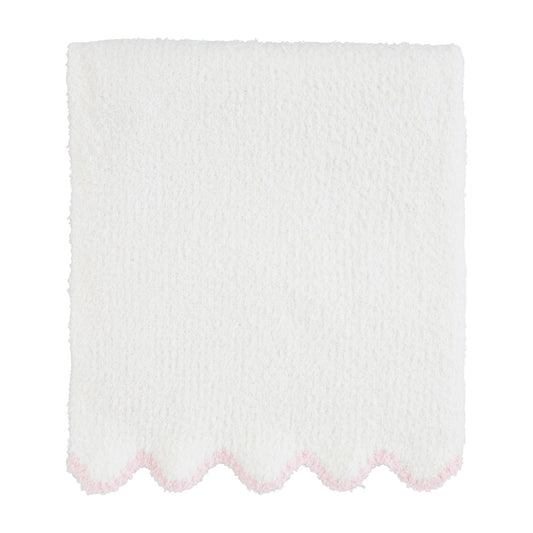 MP Chenille Baby Blanket - pink scalloped