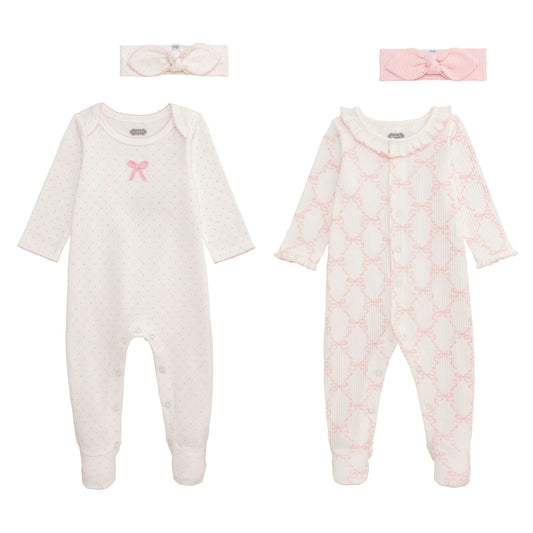 Mp Dot Bow Sleeper & Headband Set