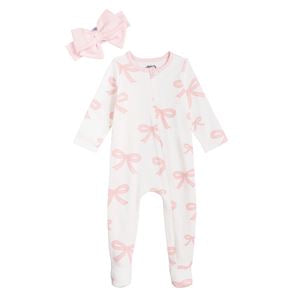 Mp Bow Print Zip Sleeper & HB