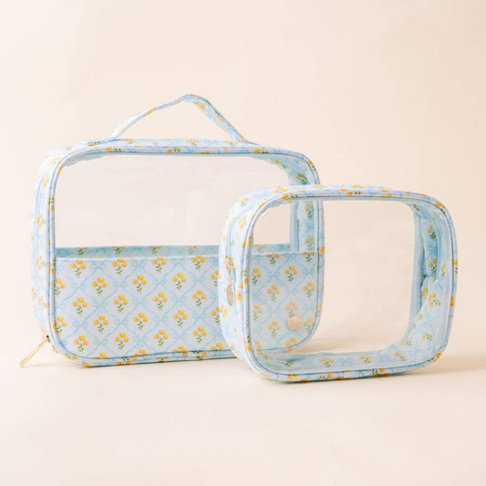 TDE Clearly Chic Cosmetic Bag Set-Marigold Lane Blue