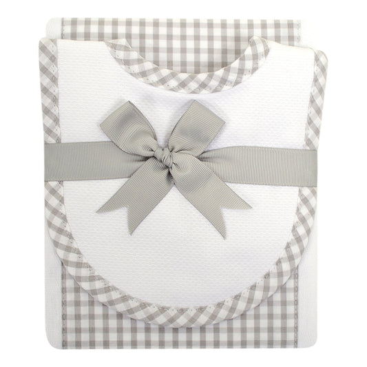 3M Bib & Burp Set - Grey Check