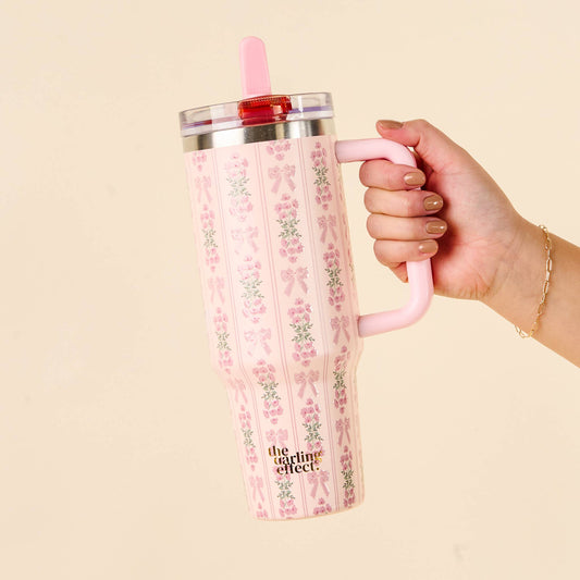 TDE 40 oz Lifestyle Flip Straw Tumbler-Oh So Fancy Pink