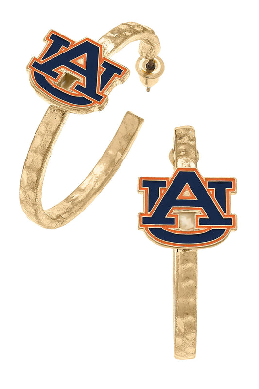 Canvas- Hoop earrings- enamel