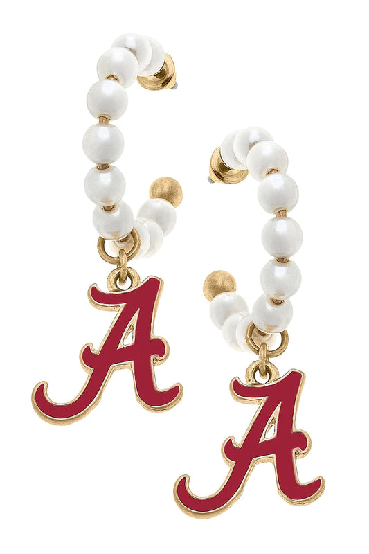 Canvas Bama pearl hoop earrings