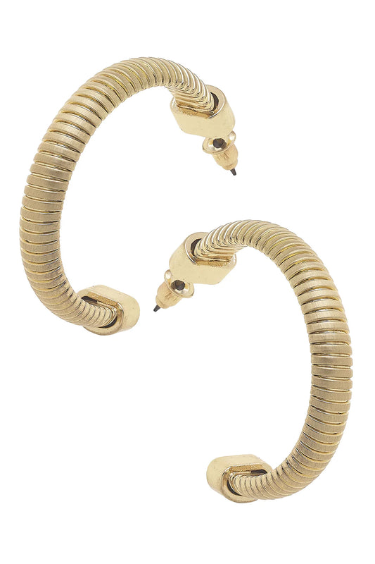 Canvas Watchband Hoop Earrings