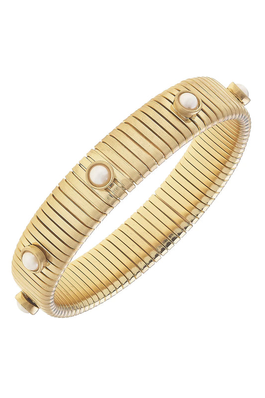 Canvas Pearl Watchband Bangle