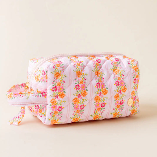 TDE Essentials Quilted Cosmetic Pouch | Petal Parade Pink