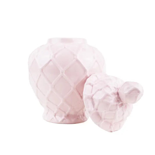 Pink Textured Ginger Jar