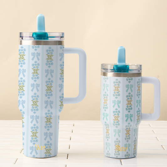 TDE 40 oz Lifestyle Flip Straw Tumbler-Oh So Fancy Blue