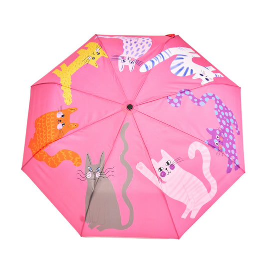 NEW Print! Lime Arty Cats Eco-Friendly Duck Umbrella