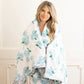 8OL Luxe 56x60" Throw Blanket - Hydrangea Ribbons