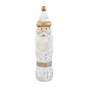 MP Lg Santa Wood Sitter Gold & White