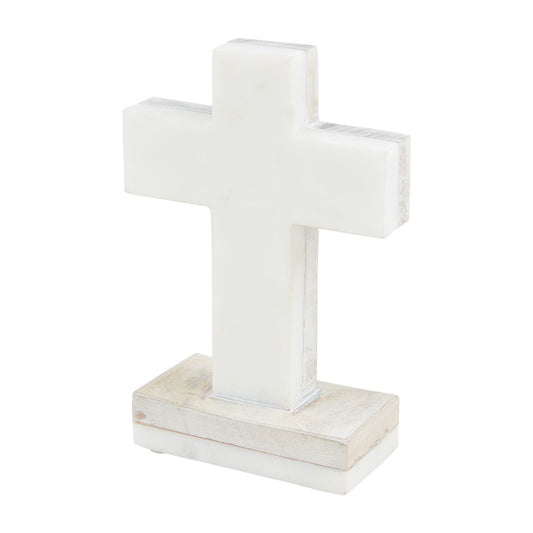 MP White Marble Cross