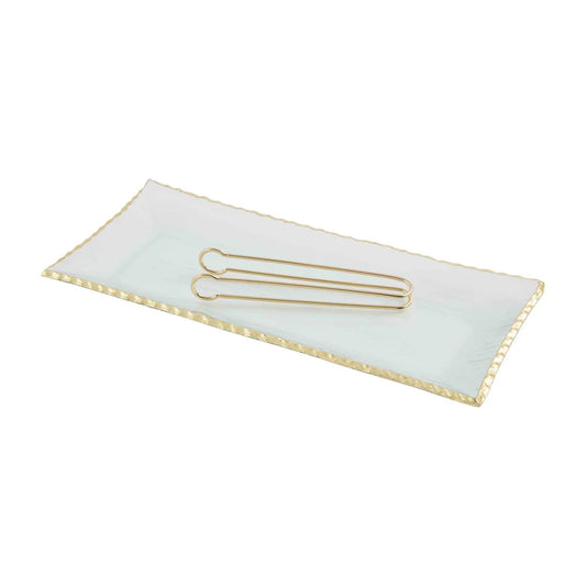MP gold glass platter set