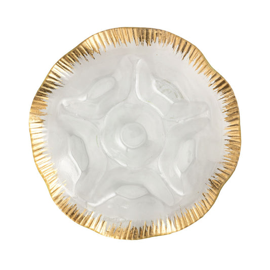 Mp Gold Glass Divided Platter