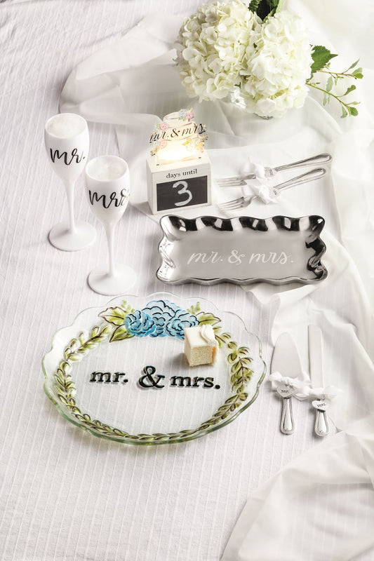 MP Mr Mrs Etched Metal Tray
