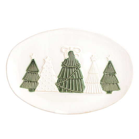 MP White Christmas Tree Platter