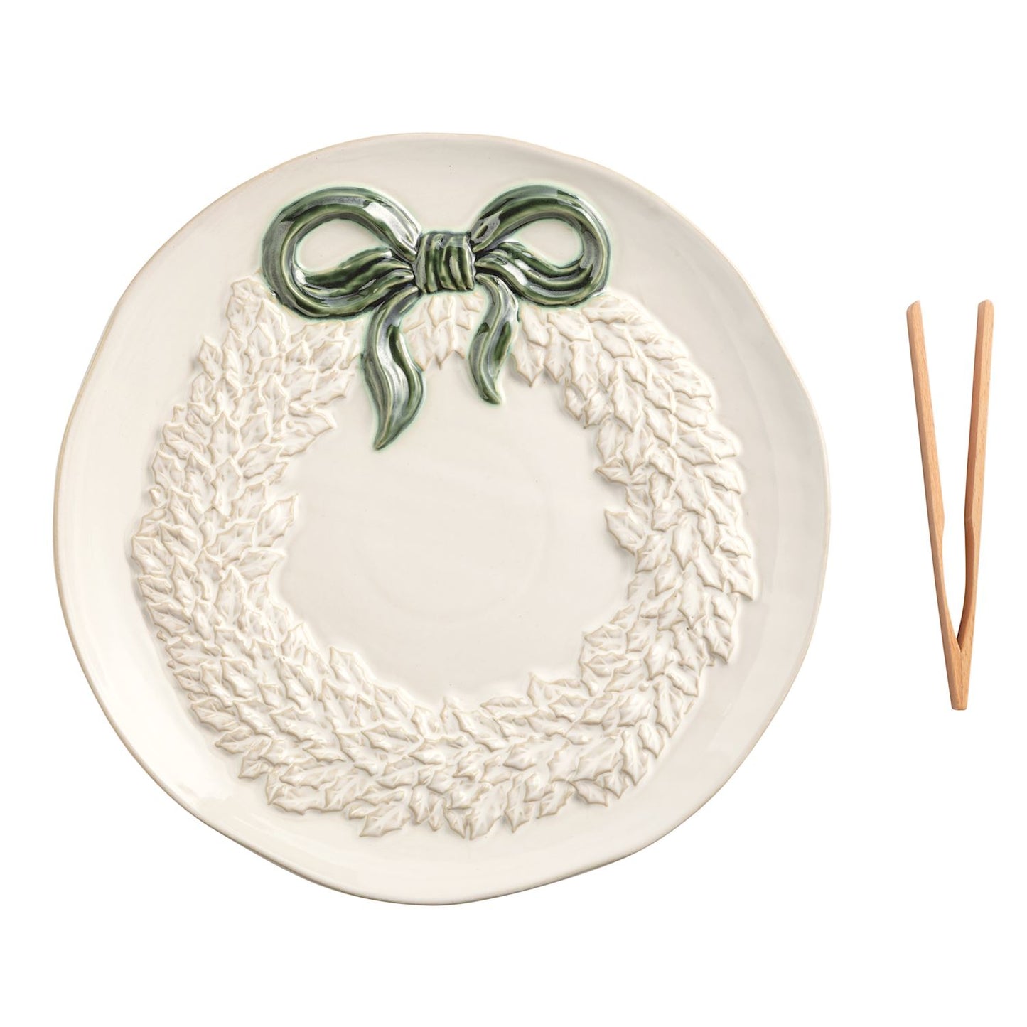 Mp White Wreath Cookie Plate Set