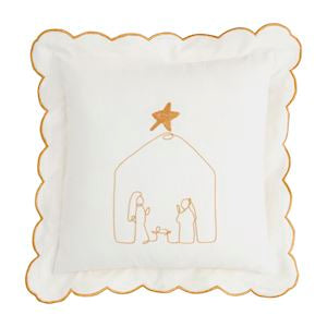 MP Gold Scallop Nativity Pillow