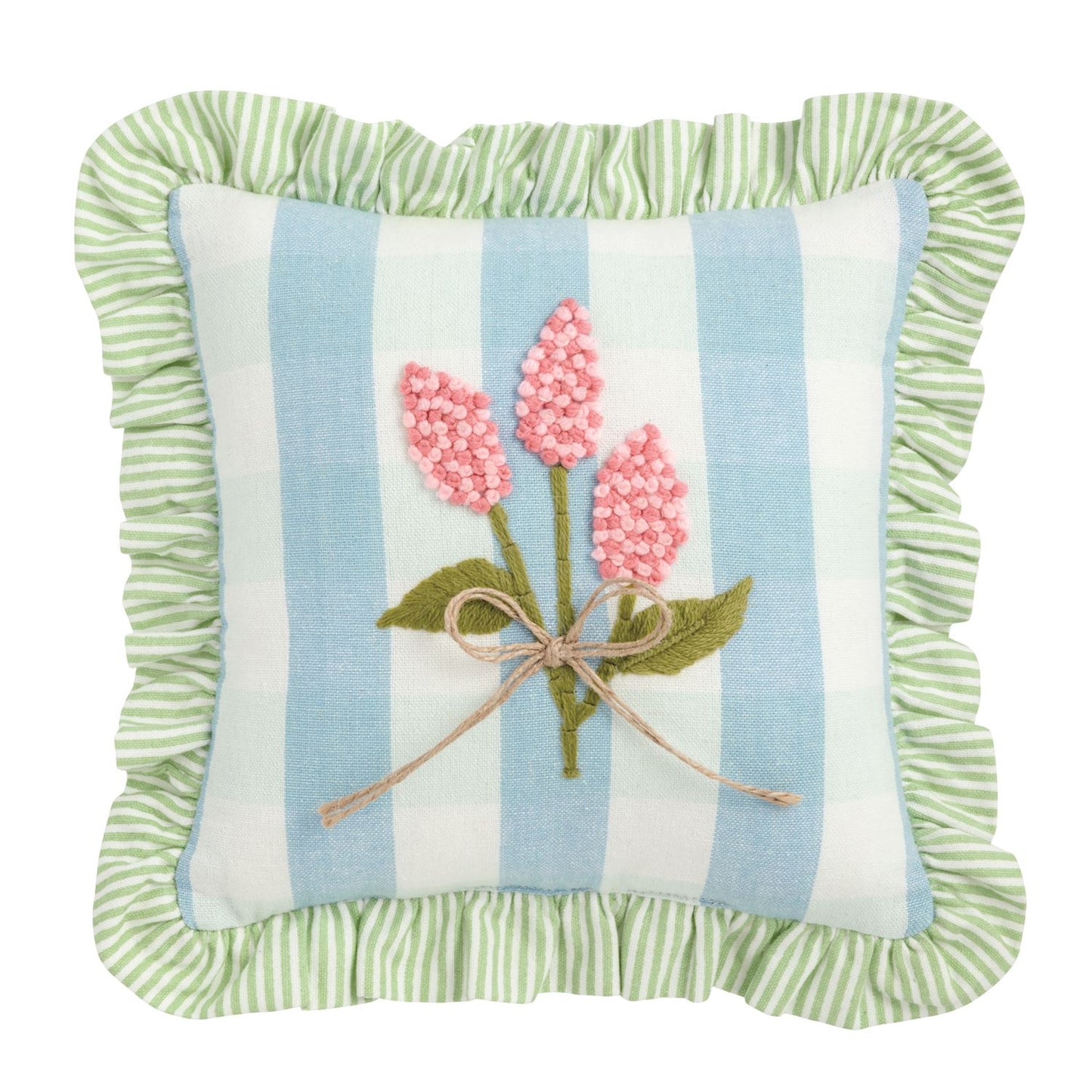 MP Ruffle Floral Embroidered Pillow