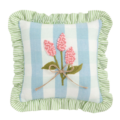 MP Ruffle Floral Embroidered Pillow