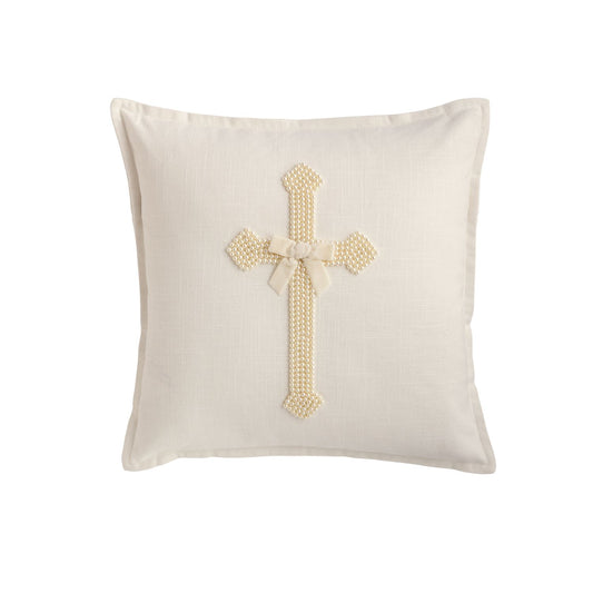 Mp Cross Pearl Embroidered Pillow