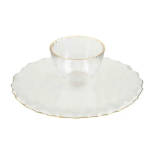 MP Gold Glass Reverse Pedestal Chip Dip