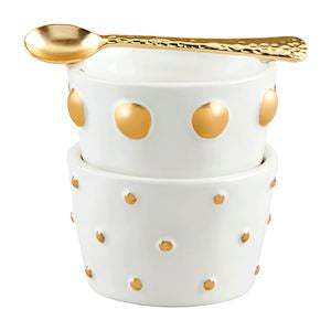 MP Gold Dot Ceramic Tidbit Set