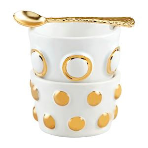 MP Gold Ring Ceramic Tidbit Set