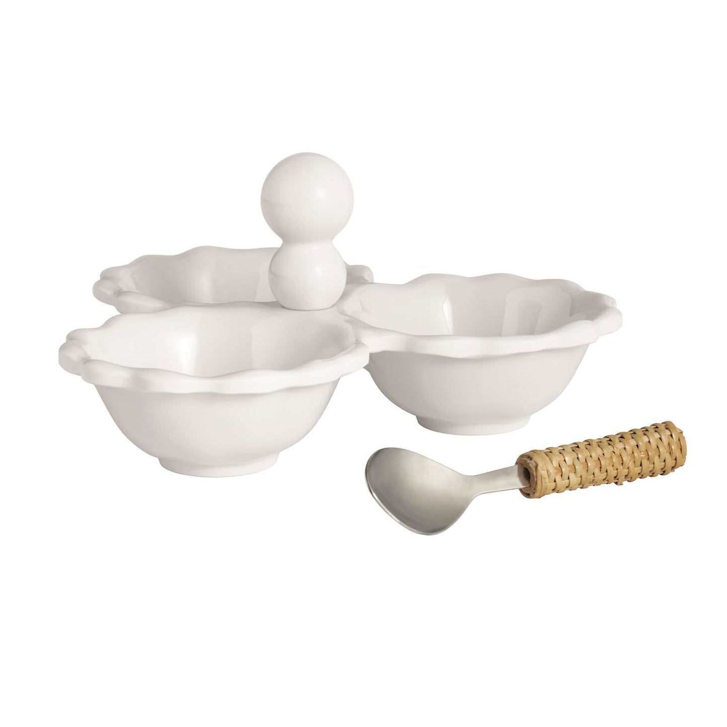 MP Ruffle Melamine Triple Tidbit