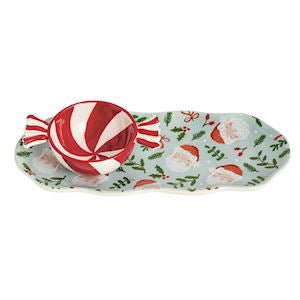 MP Santa & Peppermint Tray & Tidbit Set