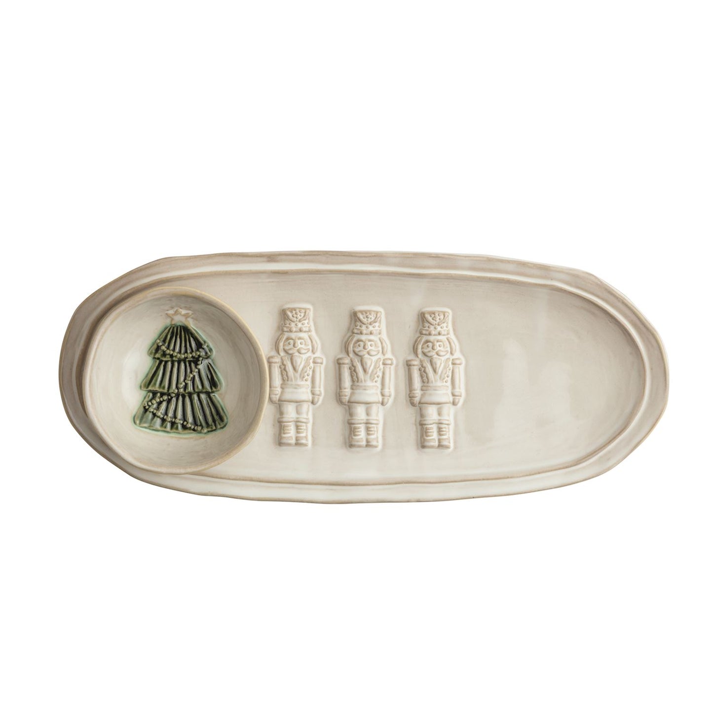 MP White Nutcracker Tray & Tree Tidbit Set