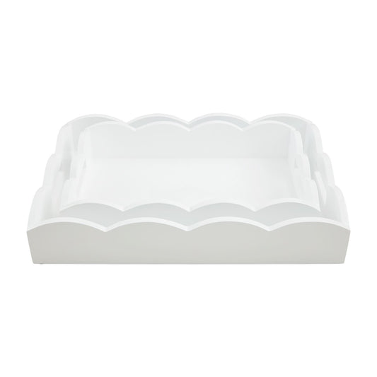 MP Lg White Scallop Tray