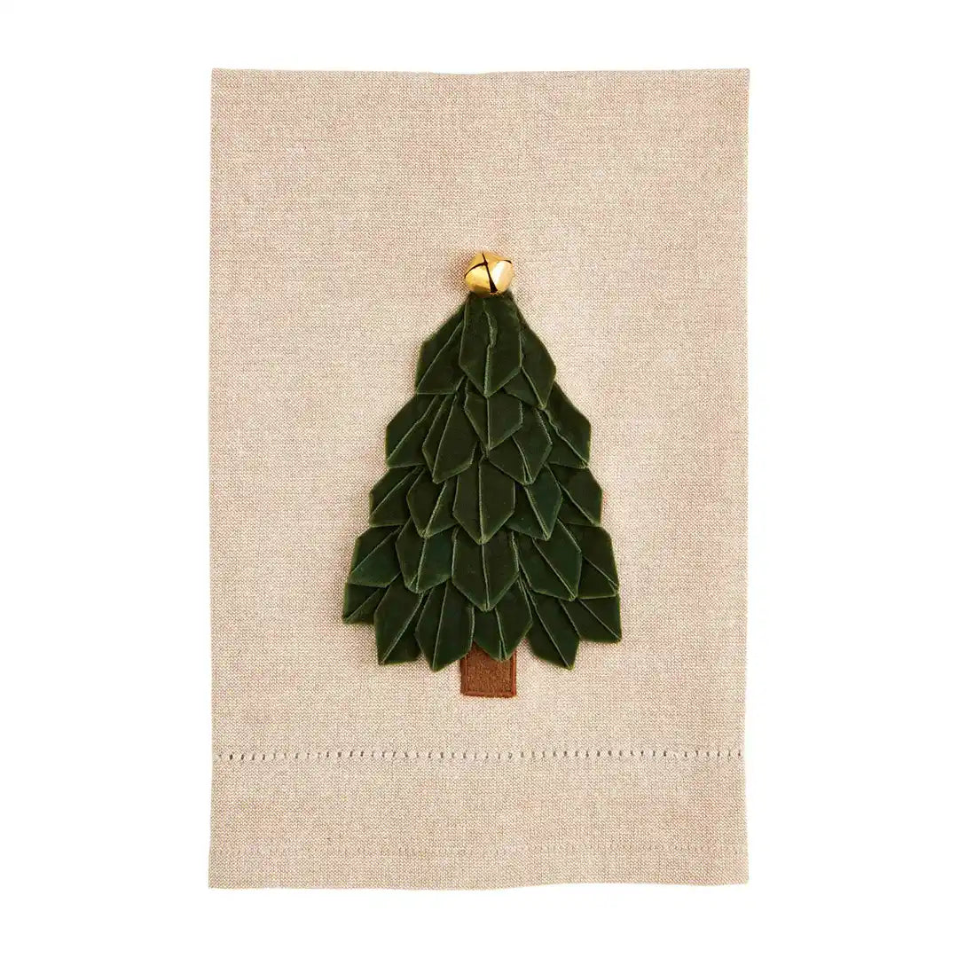 MP green velvet tree towel