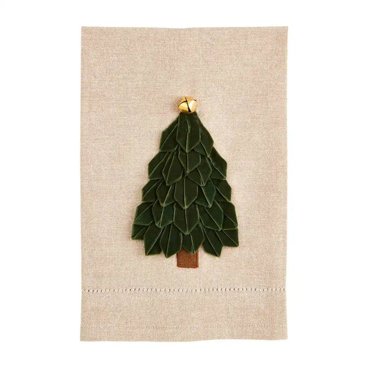 MP green velvet tree towel