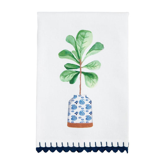 MP blue fig plant towel