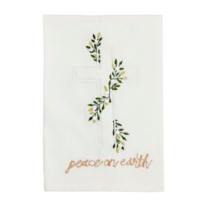 MP White Christmas Velvet Applique Towels