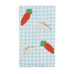 MP Easter Beaded Towel- Bunny Carrot