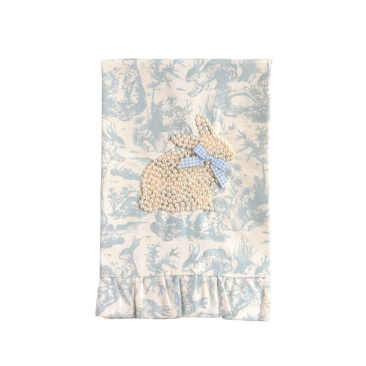 MP Blue Toile Bunny Pearl Towel