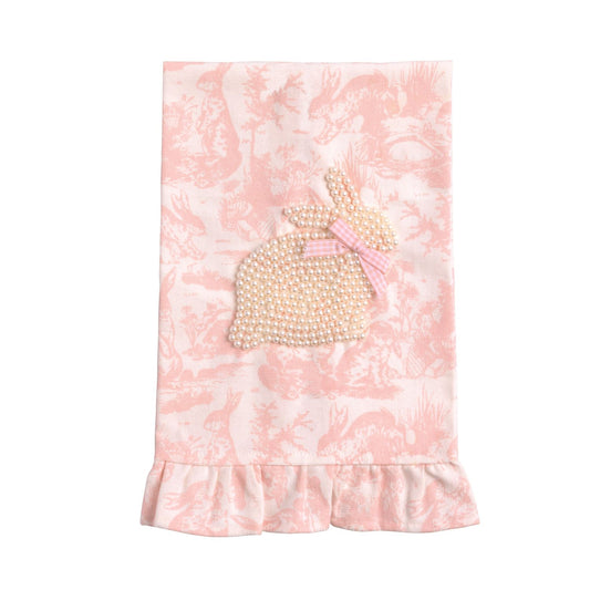 MP Pink Toile Bunny Pearl Towel