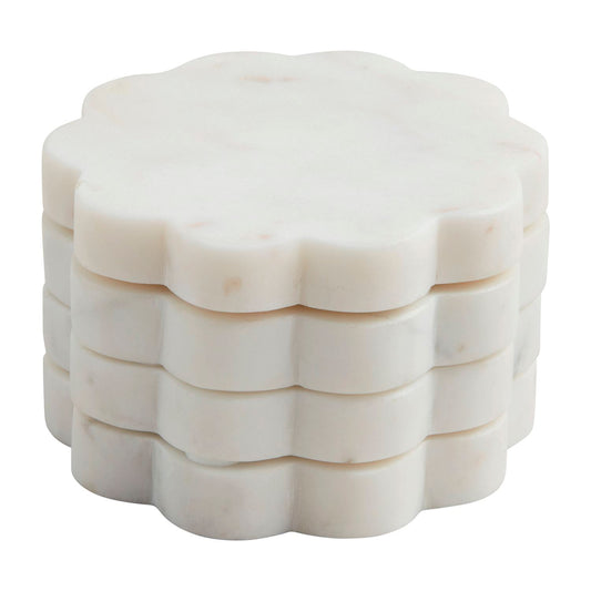 MP Scallop Marble Coasters