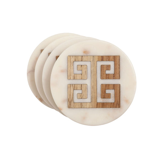 Marble Wood Inlay Coasters