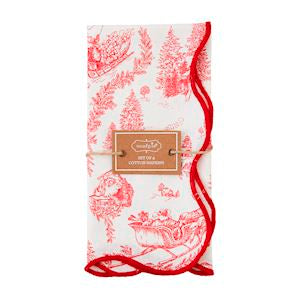 MP Toile Dinner Napkin set- red