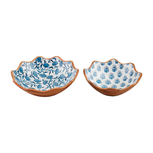 MP blue block print bowl small