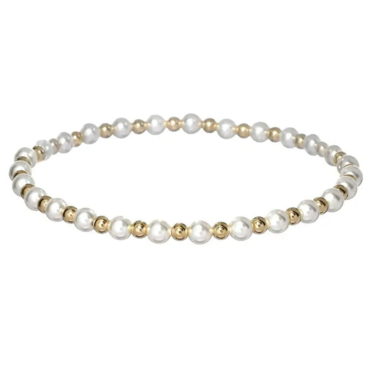 BB MAY 14K GOLD-FILLED & PEARL BEADED BRACELET