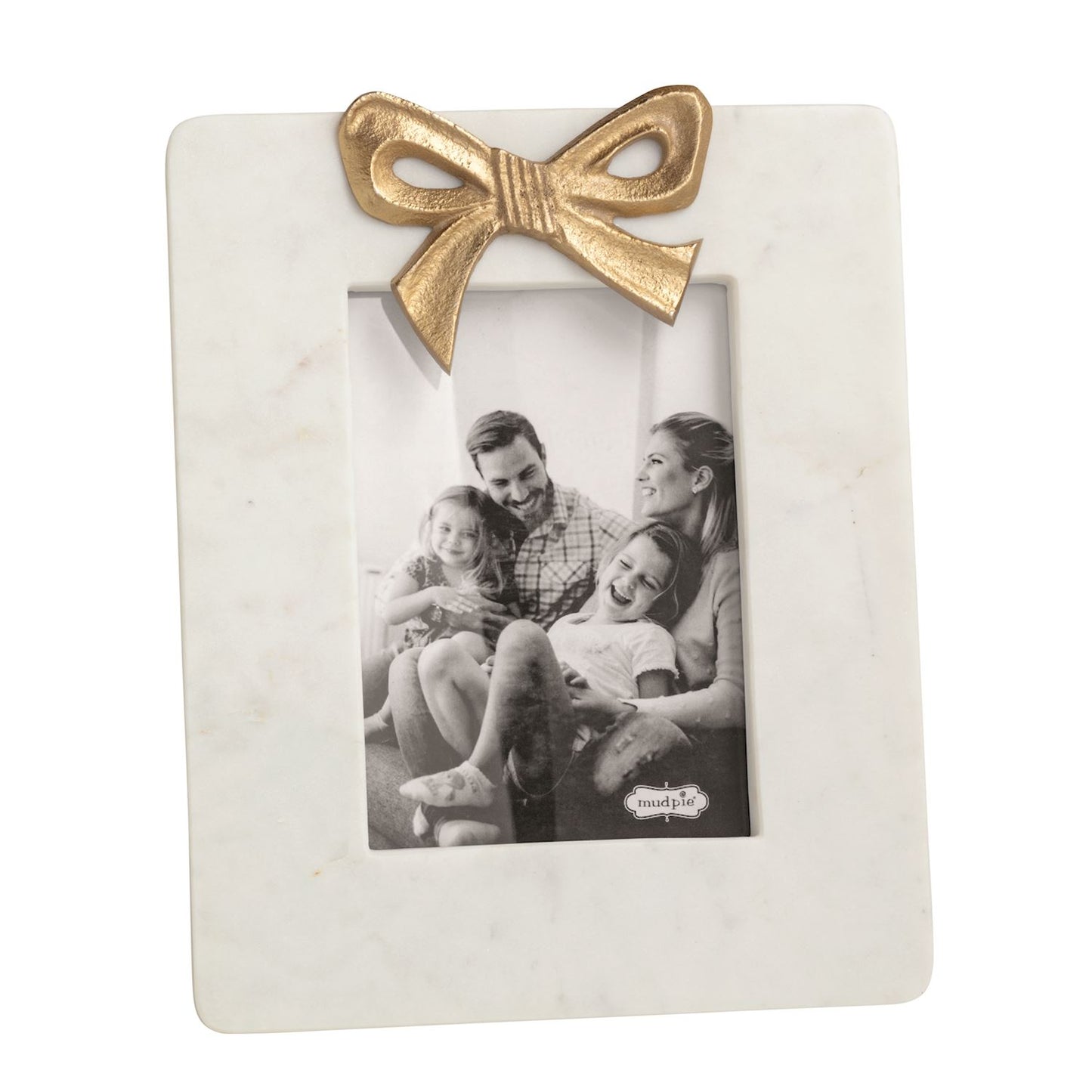 MP Gold Bow Marble Frame