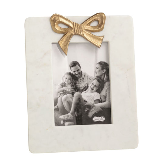 MP Gold Bow Marble Frame