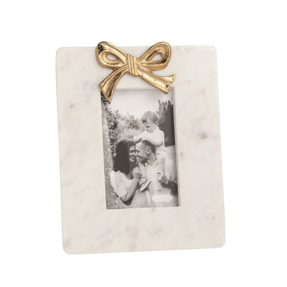 MP Gold Bow Marble Frame