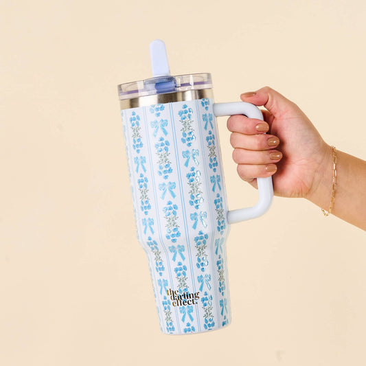 TDE 40 oz Lifestyle Flip Straw Tumbler-Oh So Fancy Blue